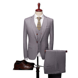 Asiatique taille 3 pièces veste + pantalon + gilet automne simple boutonnage affaires