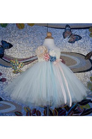 Robe cortège fille plissage avec fleurs avec ruban longueur au ras du sol textile en tulle