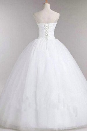 Robe de mariée naturel textile en tulle sans dos avec sans manches avec décoration dentelle