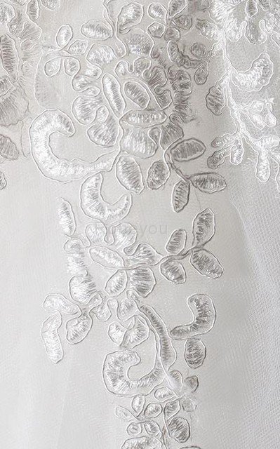 Robe de mariée naturel en dentelle de mode de bal decoration en fleur bretelles spaghetti