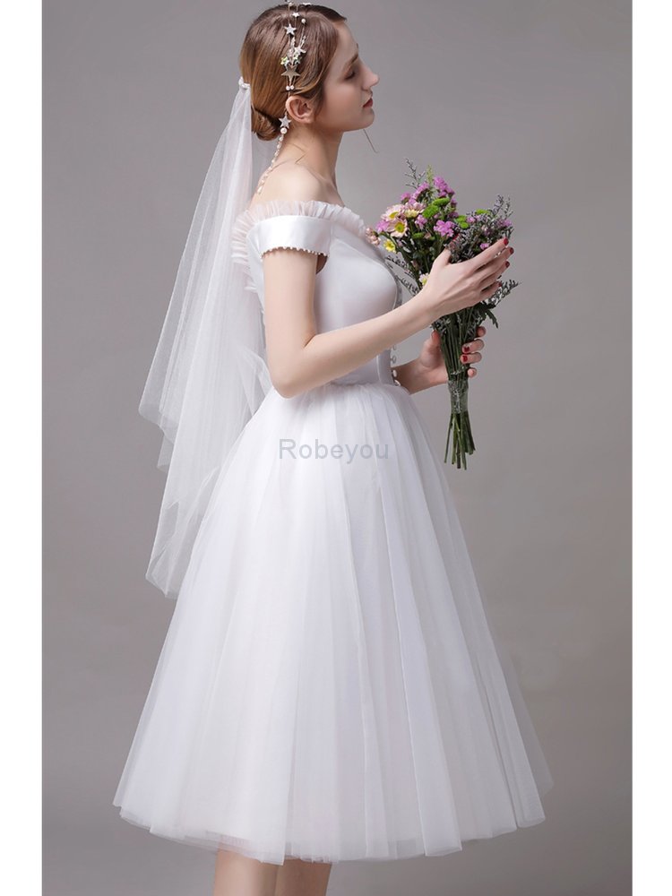 Robe de mariée manche nulle charmant à la mode romantique sexy