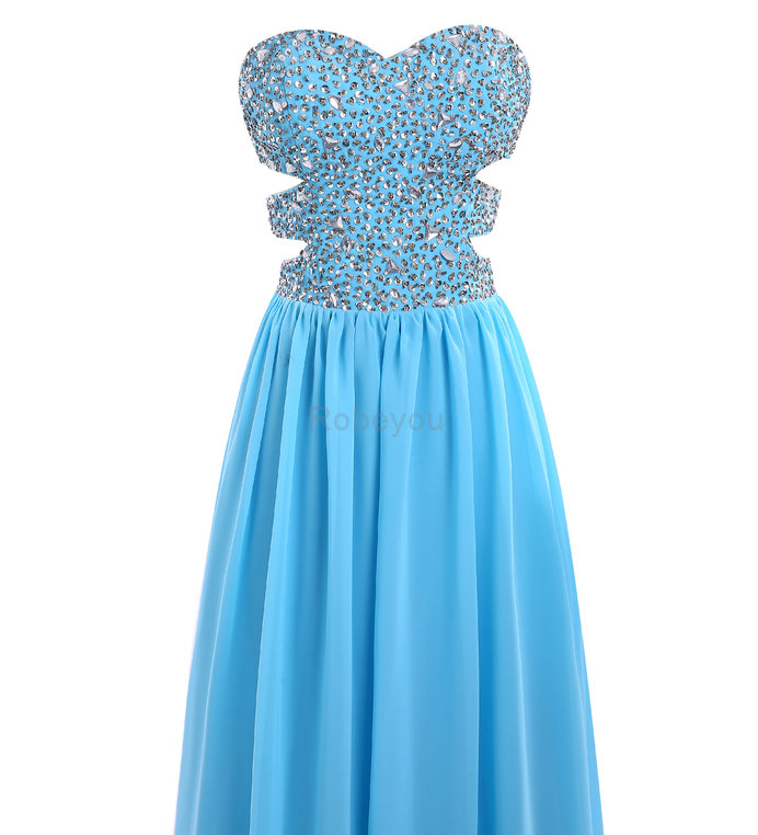 Robe de bal brillant solennelle avec cristal avec perle lache