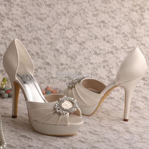 Chaussures de mariage talons hauts hauteur de plateforme 0.98 pouce plates-formes romantique
