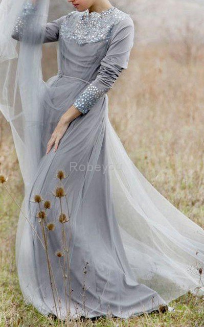Robe demoiselle d'honneur delicat longueru au niveau de sol elevé textile en tulle avec ruban