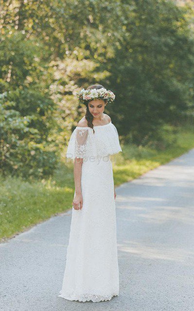 Robe de mariée vintage elégant facile ligne a avec zip