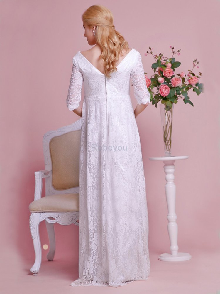 Robe de mariée v encolure branle glamour vintage sobre