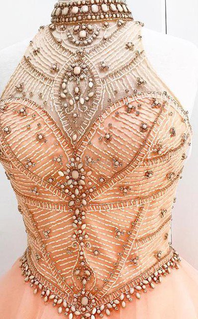 Robe de bal à la mode luxueux avec perle en organza de mode de bal