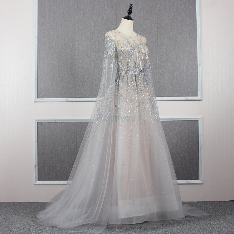 Robe de mariée avec cristal merveilleux a-ligne luxueux officiel