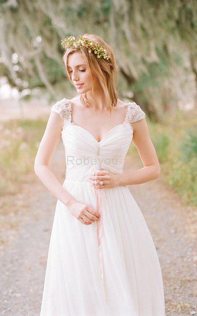 Robe de mariée longue décontracté sexy a plage avec perle