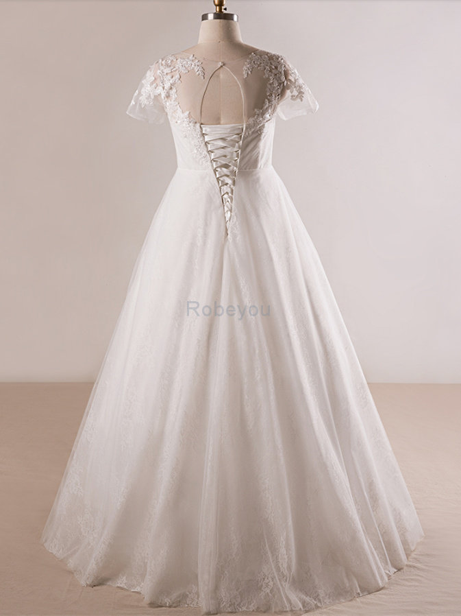 Robe de mariée manche nulle incroyable avec cristal ceinture en étoffe a-ligne