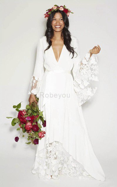 Robe de mariée luxueux plissé avec chiffon fermeutre eclair en dentelle
