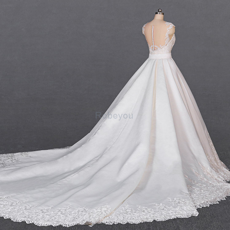 Robe de mariée fermeutre eclair splendide de sirène avec sans manches en satin