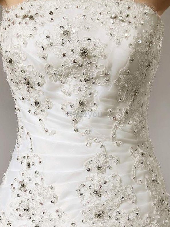 Robe de mariée unique de bustier avec perle avec sans manches en organza