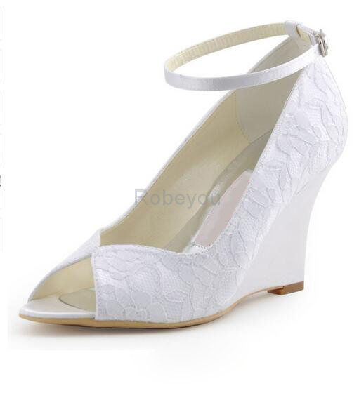 Chaussures de mariage automne élégant compensées taille réelle du talon 3.15 pouce